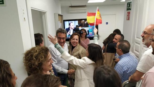 El candidato de Vox a la alcaldía de Zaragoza, Julio Calvo, ayer en la sede del partido