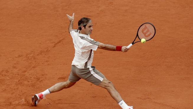 Federer en su partido frente a Nadal.