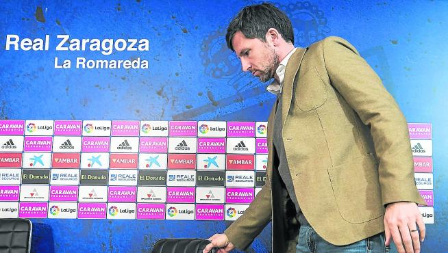 El director deportivo del Zaragoza valora este martes la temporada recién finalizada.