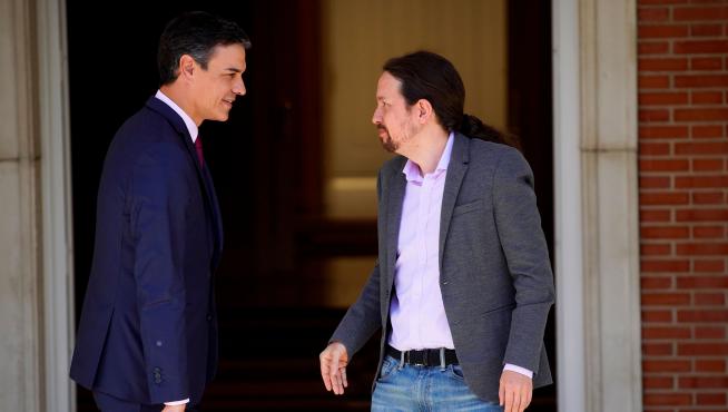 Pedro Sánchez y Pablo Iglesias durante su última reunión en Moncloa