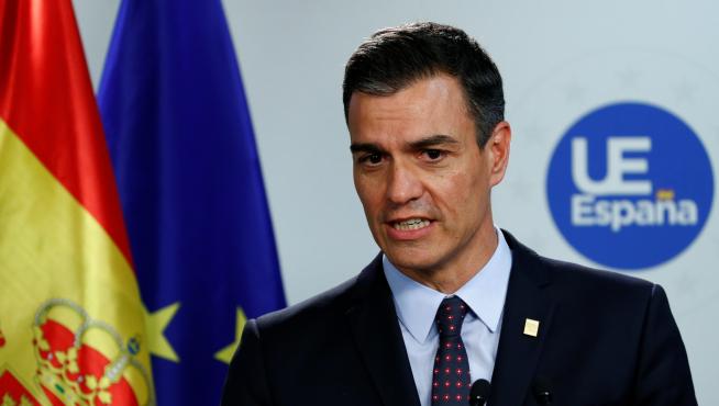 Spanish Prime Minister Pedro Sanchez attends a news conference after the European Union leaders summit, in Brussels, Belgium, July 2, 2019. REUTERS/Francois Lenoir [[[REUTERS VOCENTO]]] EU-SUMMIT/