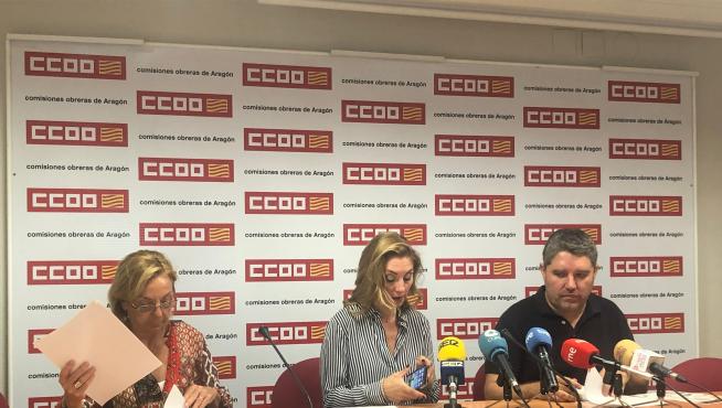 Presentación del informe sobre la evolución turística y el empleo en la hostelería aragonesa en la sede de CC.OO. de Zaragoza