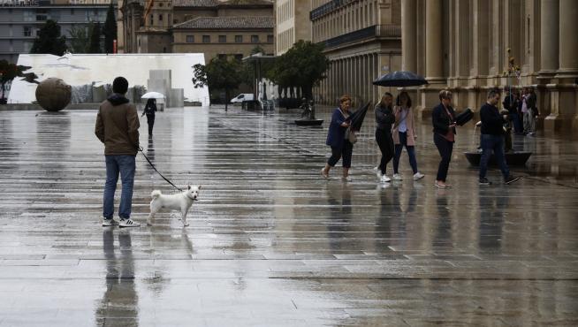 Desde la madrugada de este martes, la lluvia está refrescando las calles de Zaragoza