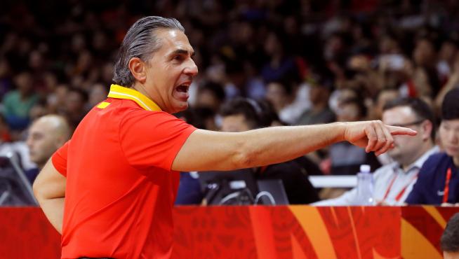 Scariolo durante el partido disputado este sábado contra Túnez.
