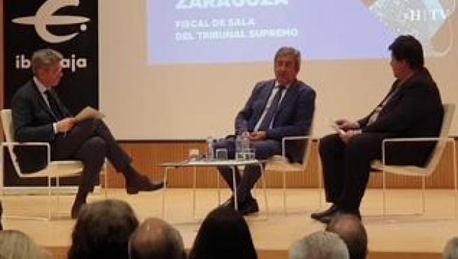 El fiscal de la sala del Tribunal Supremo, Javier Zaragoza, ha sido el protagonista de un acto organizado por HERALDO y la Fundación Ibercaja, que se ha celebrado este miércoles en el Patio de la Infanta de Zaragoza y en el que el fiscal ha analizado la sentencia del procés.