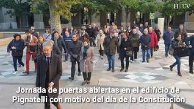 Las puertas del principal edificio del Gobierno de Aragón se abren a los ciudadanos con motivo de la conmemoración del 41 aniversario de la Constitución española.