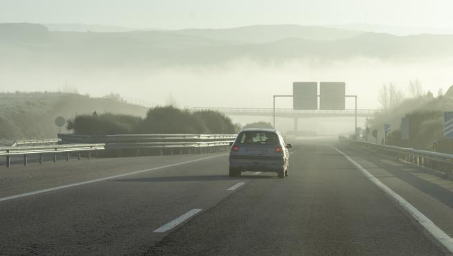 Niebla en la autovia mudejar cerca de Teruel. foto Antonio garcia/bykofoto. 08/12/19 [[[FOTOGRAFOS]]]