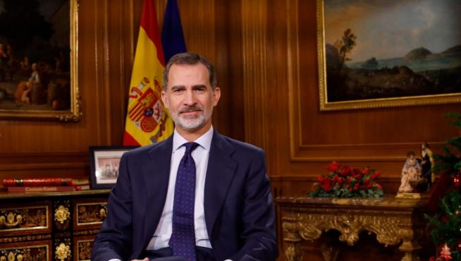 El rey, durante el mensaje de Nochebuena de 2019