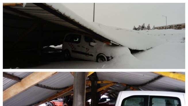 Cede el techo del aparcamiento de la central térmica de Andorra
