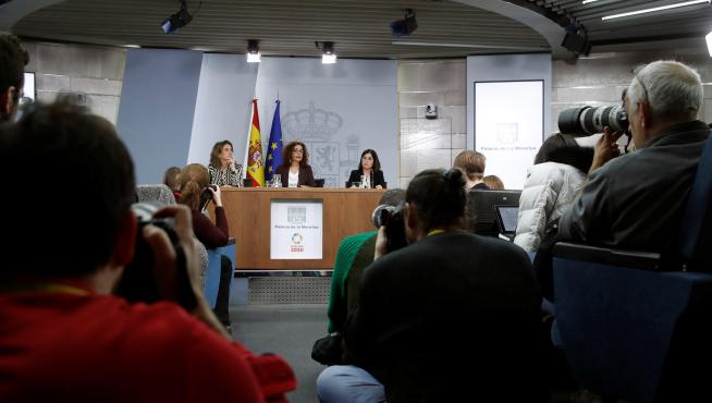 Rueda de prensa del Consejo de Ministros que se ha celebrado este martes.