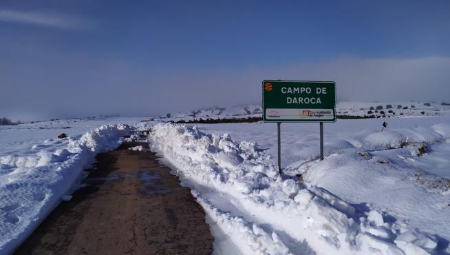 La zona del Campo de Daroca ha sufrido el temporal de nieve
