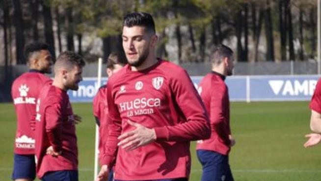 Rafa Mir, durante el entrenamiento de este sábado.