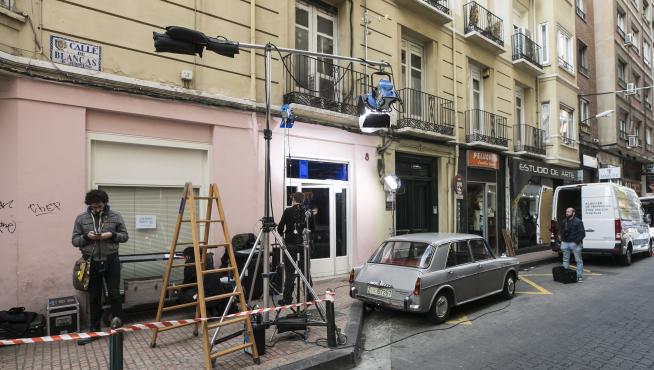 Primera jornada de rodaje de la película 'La estrella azul' en Zaragoza