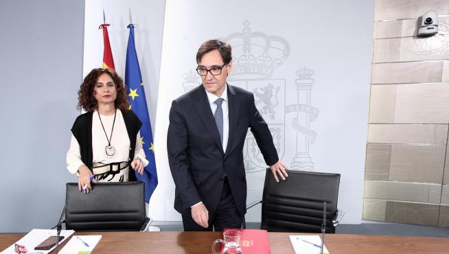 Rueda de prensa de los ministros Montero e Illa tras el Consejo de Ministros.