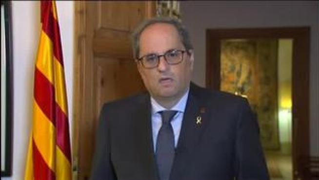 El presidente de la Generalitat de Catalunya pide a los ciudadanos que cumplan con el confinamiento