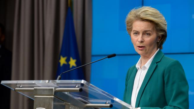 European Commission President Ursula von der Leyen and European Council President Charles Michel attend a news conference after the G7 call