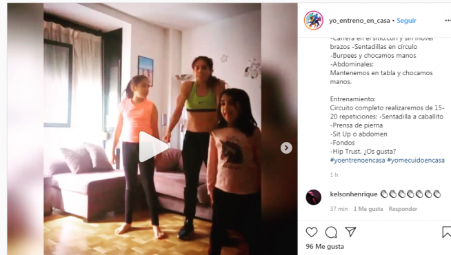 Se han creado cuentas para fomentar el ejercicio físico en las casas. Una de ellas es 'Yo_entreno_en_casa'.