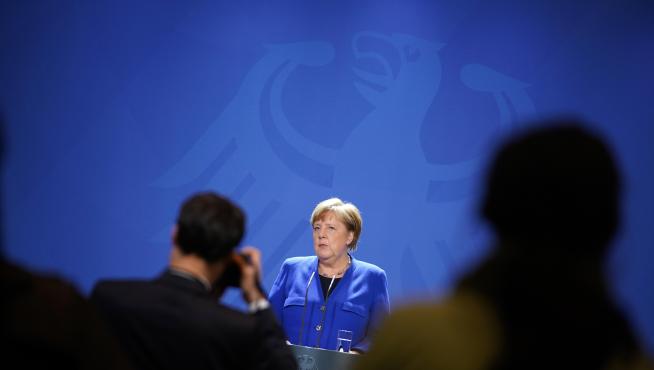 Press conference of German Chancellor Merkel following a videoconference of the Heads of State and Government of the European Union on the coronavirus crisis