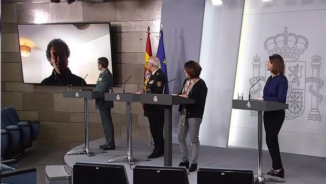Fernando Simón participa por videoconferencia en la rueda de prensa diaria sobre el coronavirus.