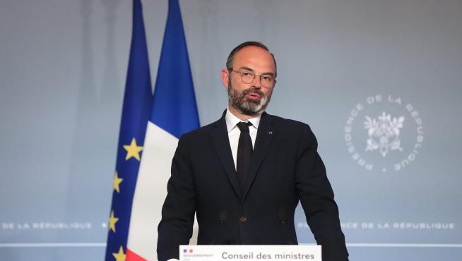 El primer ministro francés, Edouard Philippe, este miércoles en rueda de prensa.