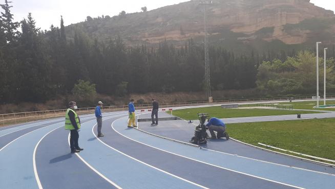 Inician las obras en la pista de atletismo de Monzón