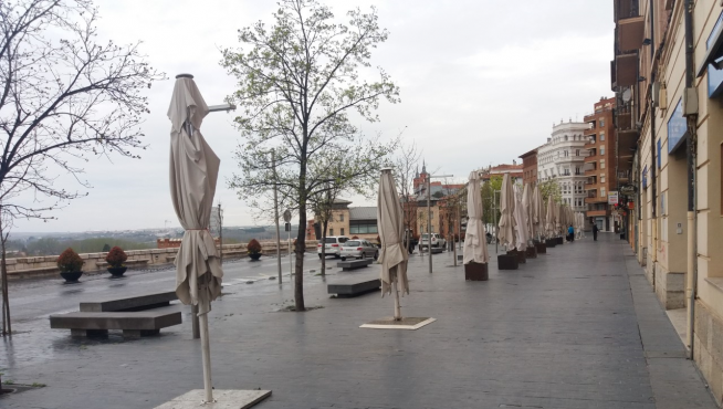 El paseo del Óvalo, una de las principales zonas de restauración de Teruel.