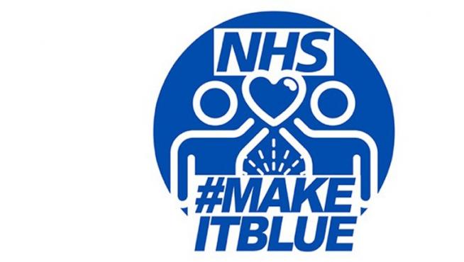 Logo de la campaña internacional 'Makeitblue', que pretende mostrar apoyo a los profesionales que trabajan en primera línea.