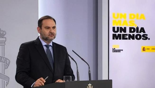 Rueda de prensa del ministro de Transportes, Movilidad y Agenda Urbana, José Luís Ábalos