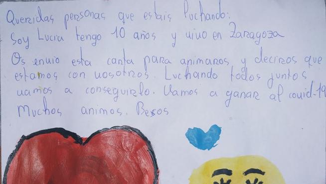 Una de las cartas enviadas a esta plataforma que envia mensajes a personas enfermas de Covid-19