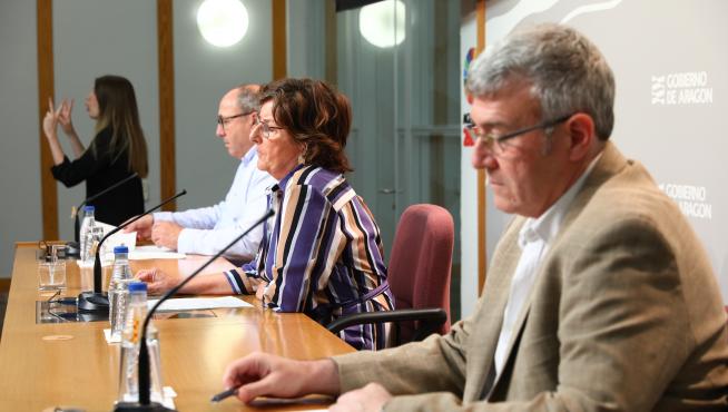 Rueda de prensa del Gobierno de Aragón sobre la evolución de la pandemia en las residencias