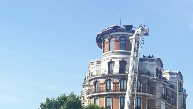 Derrumbe de la cúpula de un edificio en el centro de la capital