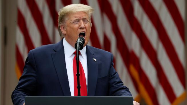 U.S. President Trump makes announcement about China at the White House in Washington