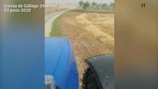 Las granizadas se han sucedido también en otros puntos de Huesca y Zaragoza