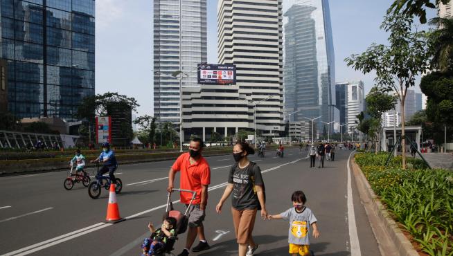 Car free day amid coronavirus outbreak in Jakarta