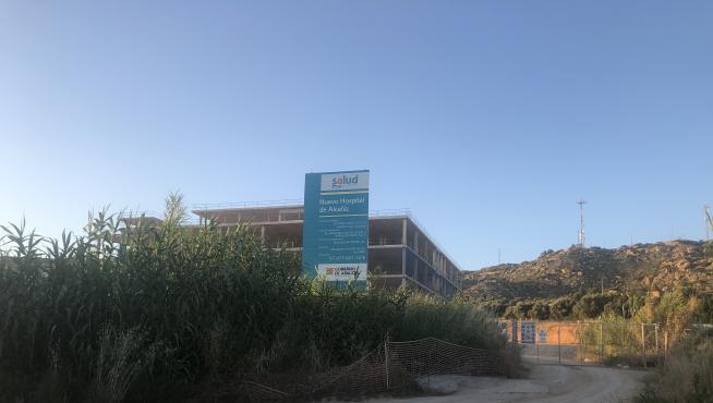 Las obras del nuevo hospital de Alcañiz, paralizadas.