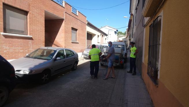 El consistorio ha intensificado las labores de desinfección en el municipio. Ayuntamiento de Sariñena.