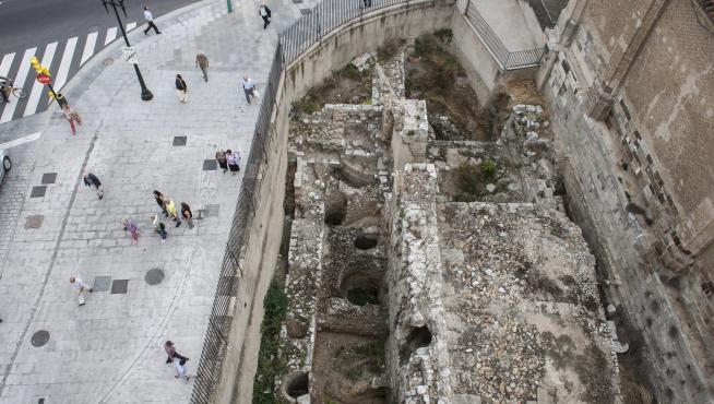 Una vista cenital de los restos que se conservan en la zona de San Juan de los Panetes.