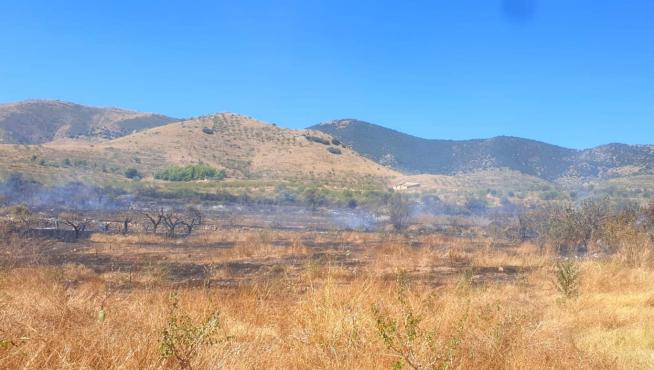 Incendio en la localidad de Morés