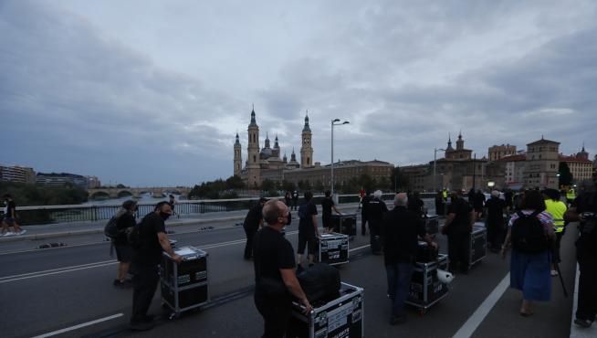 Protesta de trabajadores del sector del espectáculo en Zaragoza