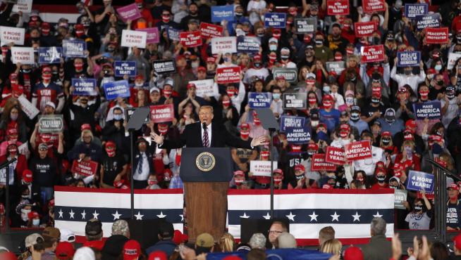 Donald Trump, este martes, en un mitin en Pennsylvania.
