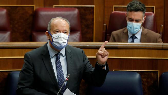El ministro de Justicia, Juan Carlos Campo, en la sesión de control al Gobierno en el Congreso