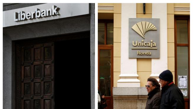 Sucursales de Lieberbank y Unicaja.