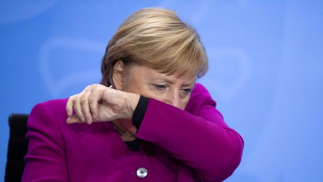 Angela Merkel, el miércoles, durante el anuncio de nuevas restricciones.