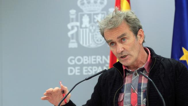 Fernando Simón en rueda de prensa en el Ministerio de Sanidad en Madrid
