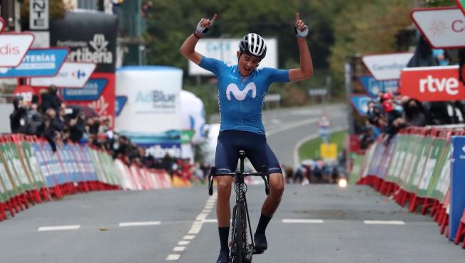 El español Marc Soler (Movistar) se ha impuesto en solitario en la segunda etapa de la Vuelta a España disputada entre Pamplona y Lekunberri,