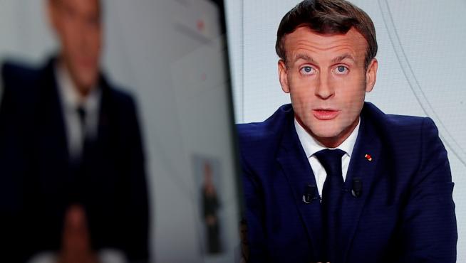 El presidente francés, Emmanuel Macron, en su comparecencia de este miércoles