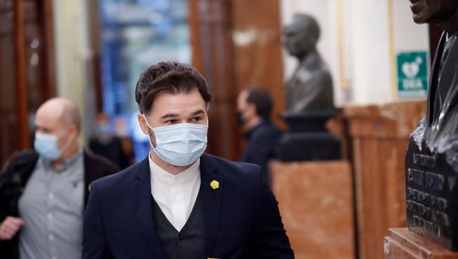 Gabriel Rufián llega al Congreso.