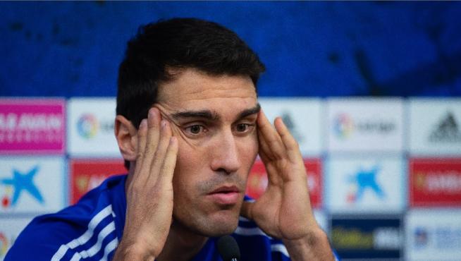 Alberto Zapater, en rueda de prensa.