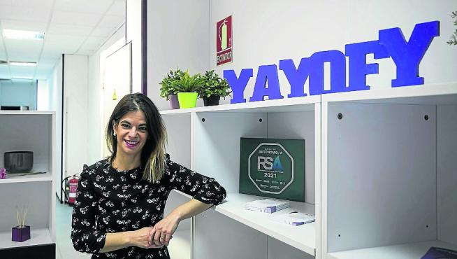 Cyinthia Nale, en las oficinas que tiene en la calle Miguel Servet en Zaragoza.