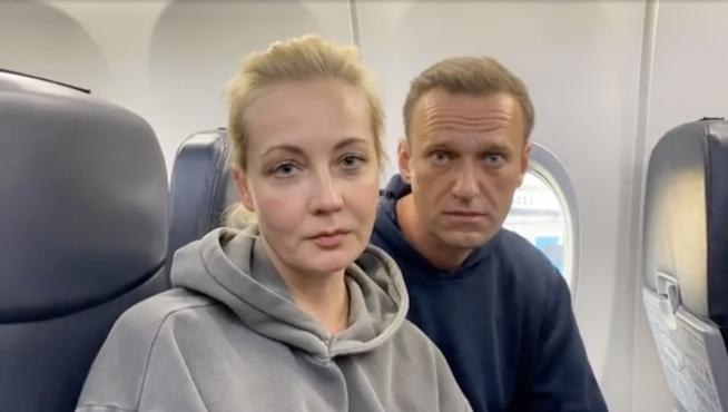 Yulia Navalnaya, wife of Russian opposition leader Alexei Navalny arrested